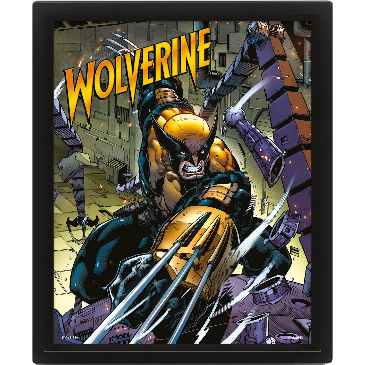 Wolverrine Rage Wolverine (Berserker Rage) Framed 20x25cm 3D Lenticular Print ...