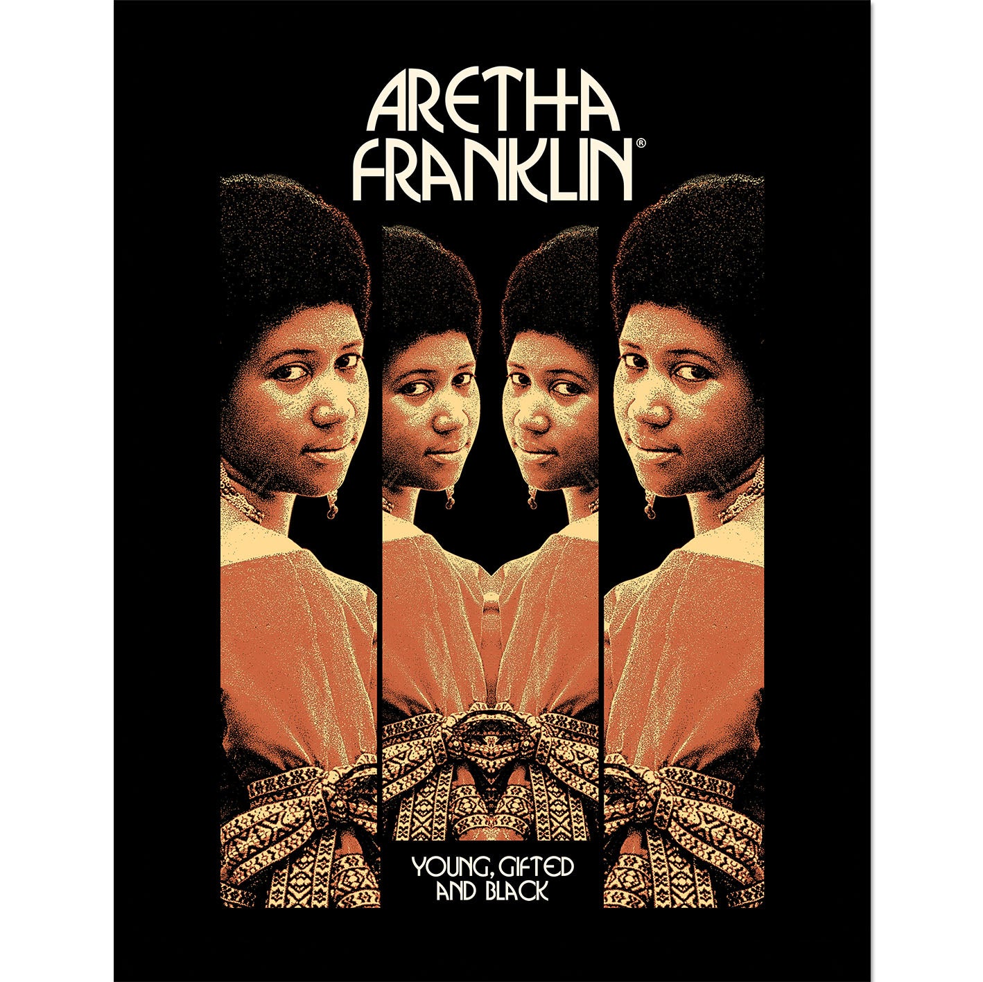 Aretha Franklin (Young, Gifted And Black) Framed 30x40cm Print