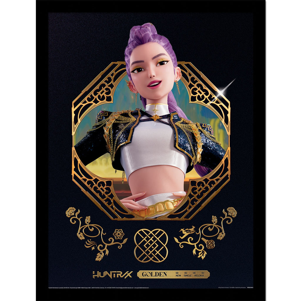 K-Pop Demon Hunters (Golden Rumi) Framed 30x40cm Print – PyramidShop.com