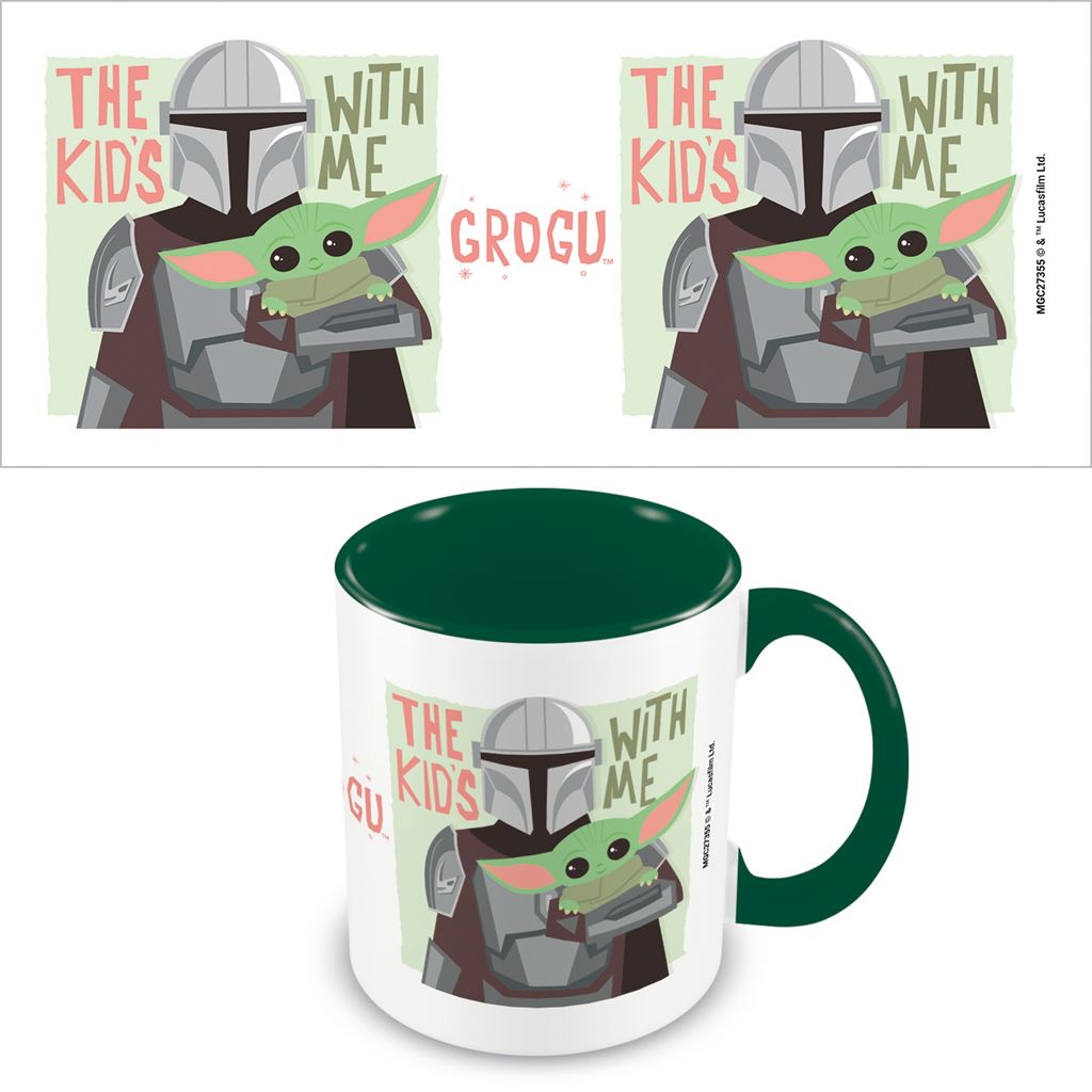 Tazza In Ceramica Star Wars The Mandalorian Grogu Con Manico A Cuore - 14 Oz (414 Ml) - Licenza Ufficiale