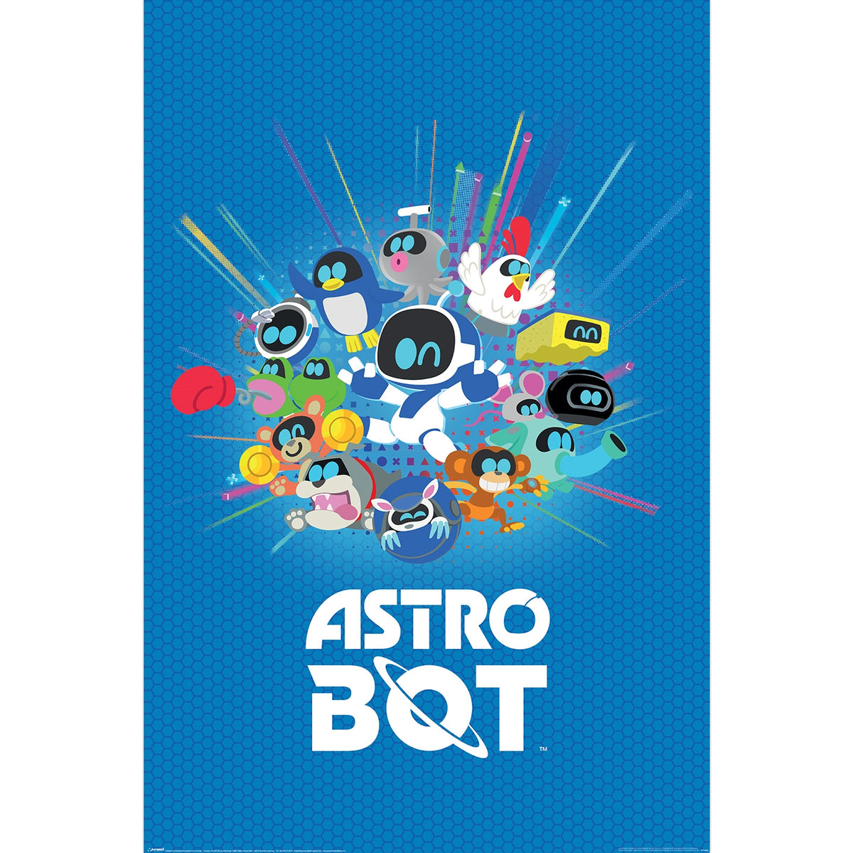 Poster Encadré Astro Bot (PlayStation) - Cadre Bois Noir, Prêt à Accrocher - Décoration Gamer, Salon, Bureau