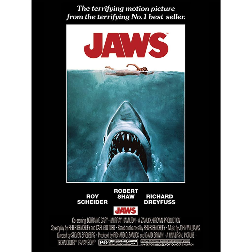 Jaws (One Sheet) 60x80x4cm Stretched Canvas Print – PyramidShop.com